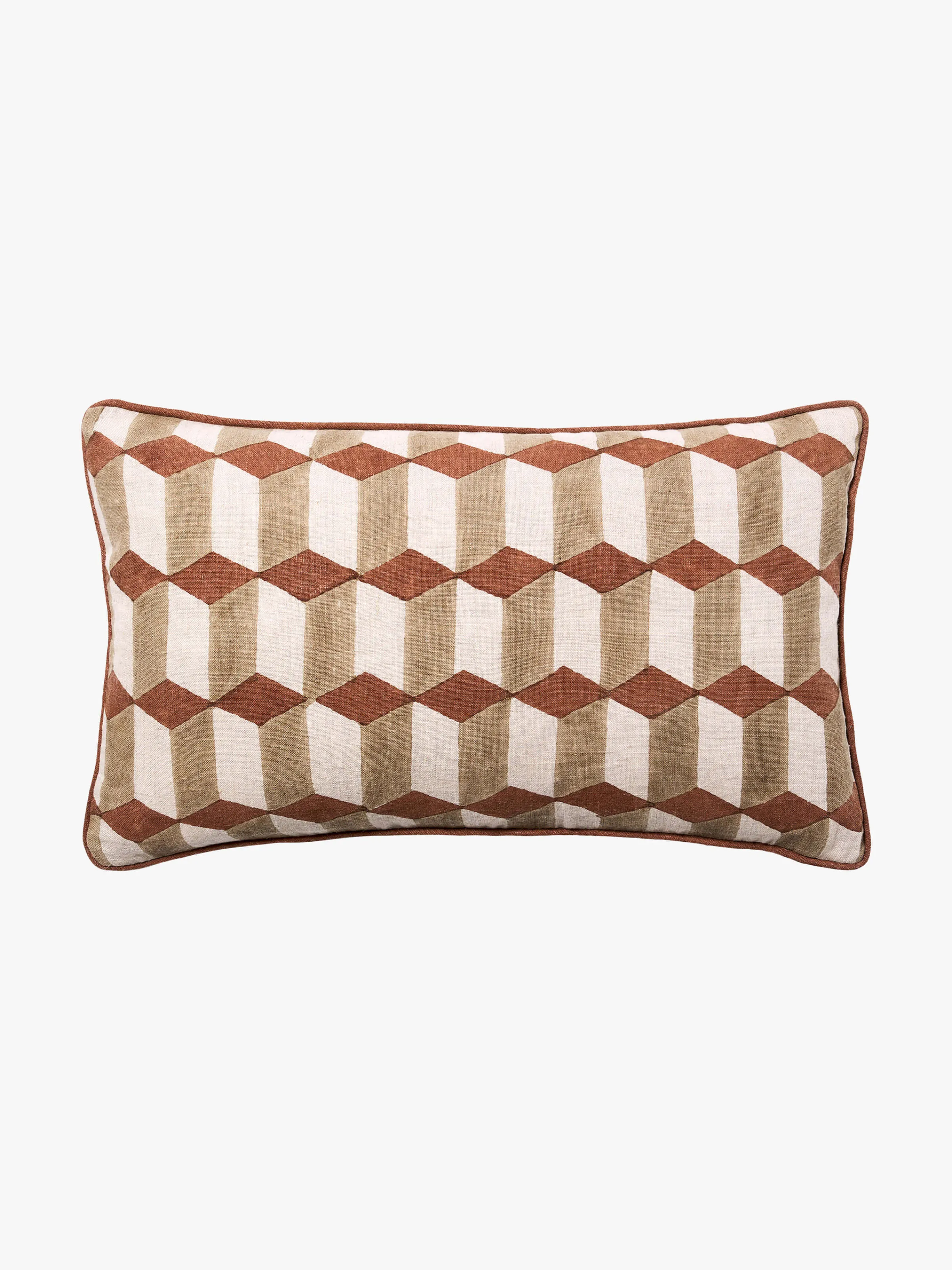 L&M Home Genoa Baked Clay Reversible Linen Cushion Clearance